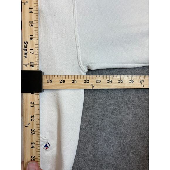 VINTAGE University Of Illinois Hoodie Mens M White Sweatshirt Russell Athletic - Picture 2 of 6
